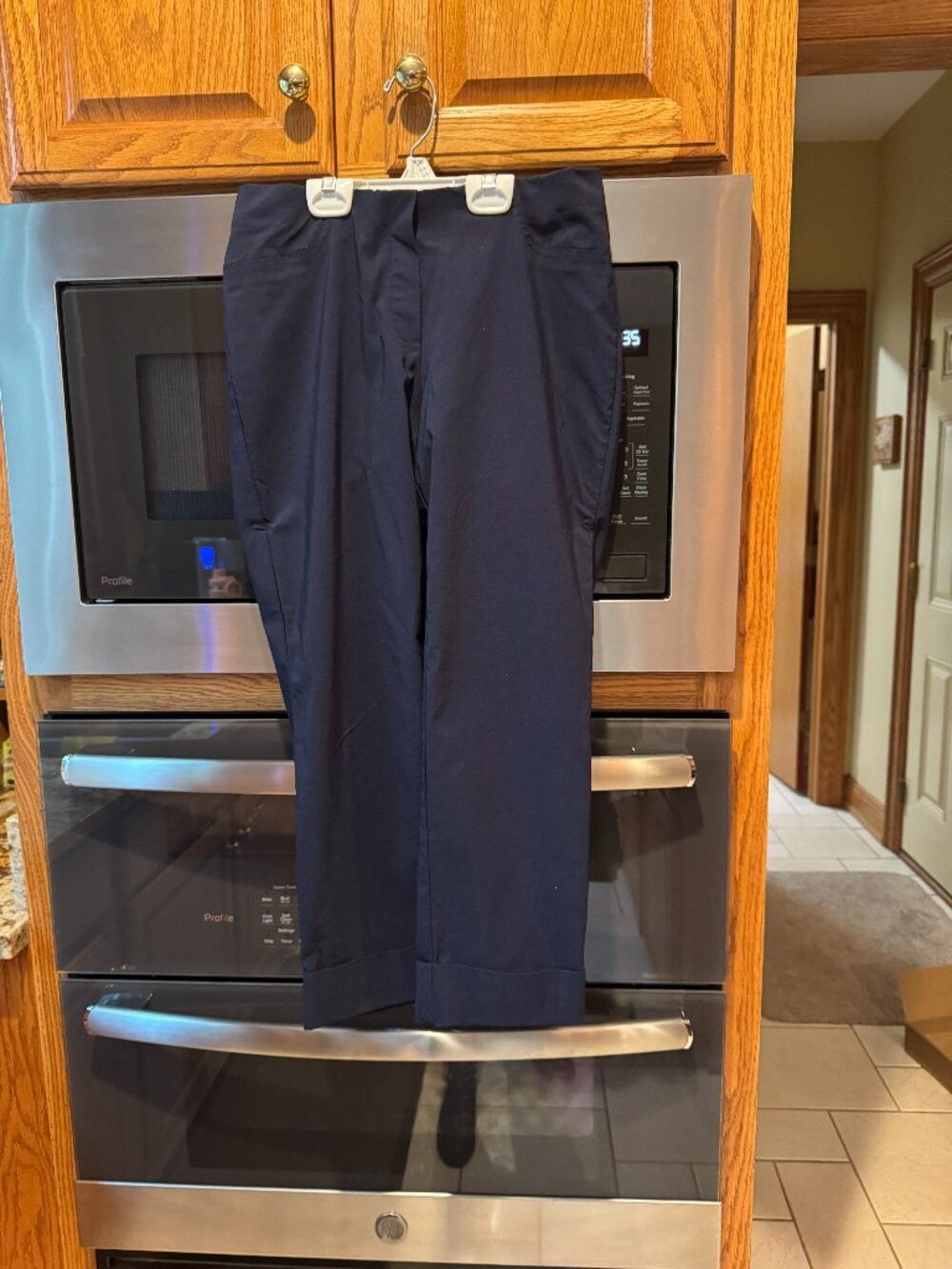 Women's Insight Long Stretch Pants with Cuffs Navy Blue 6